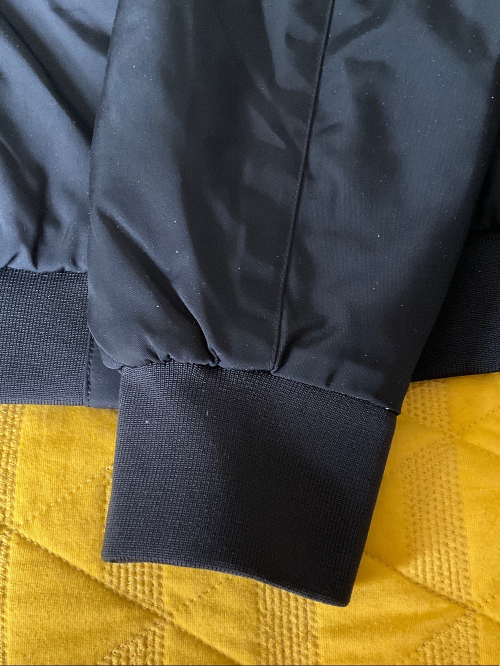 Members Only Black Bomber Jacket with Zip Front - Picture 3 of 8